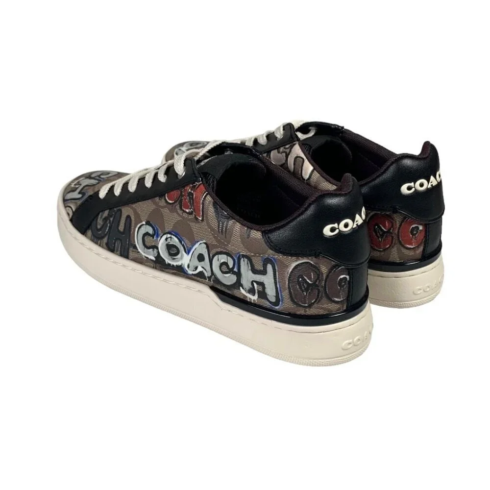 NWT Coach X Clip Mint + Serf Sneakers Sz.9 Low Top Signature Khaki Multi Canvas - Picture 7 of 16